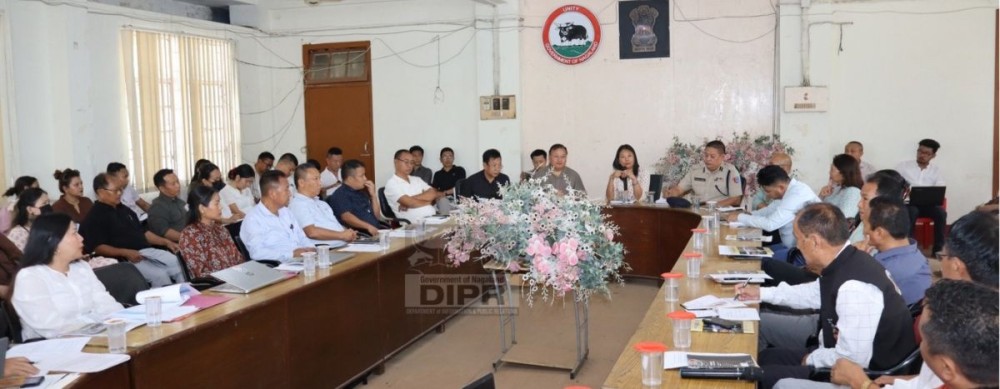 Dimapur DPDB monthly meeting held at the DC conference hall, Dimapur on April 21. (DIPR Photo)